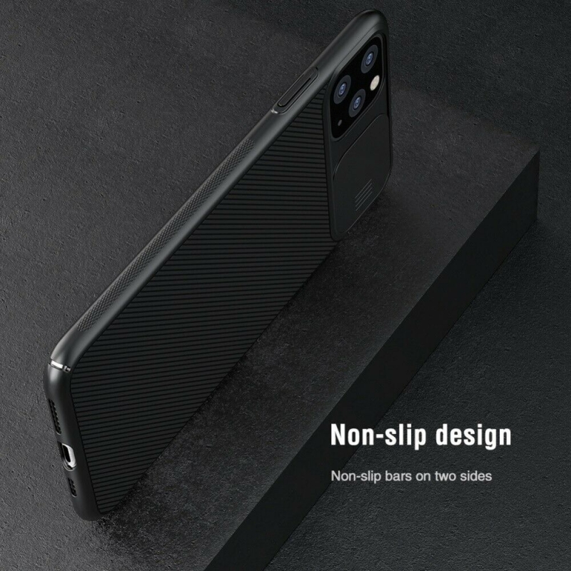 Ốp Lưng iPhone 11 Pro Max Nillkin CamShield thiết kế dạng camera đóng mở giúp bảo vệ an toàn cho Camera của máy, màu sắc đen huyền bí sang trọng rất hợp với phái mạnh.